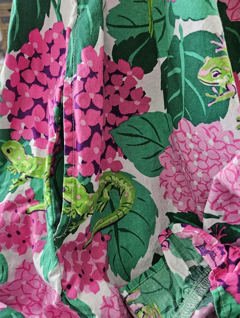 Printfresh Secret Garden Pintuck Nightgown Pink Hydrangea Green Leaves Sz S NWOT - Picture 7 of 14